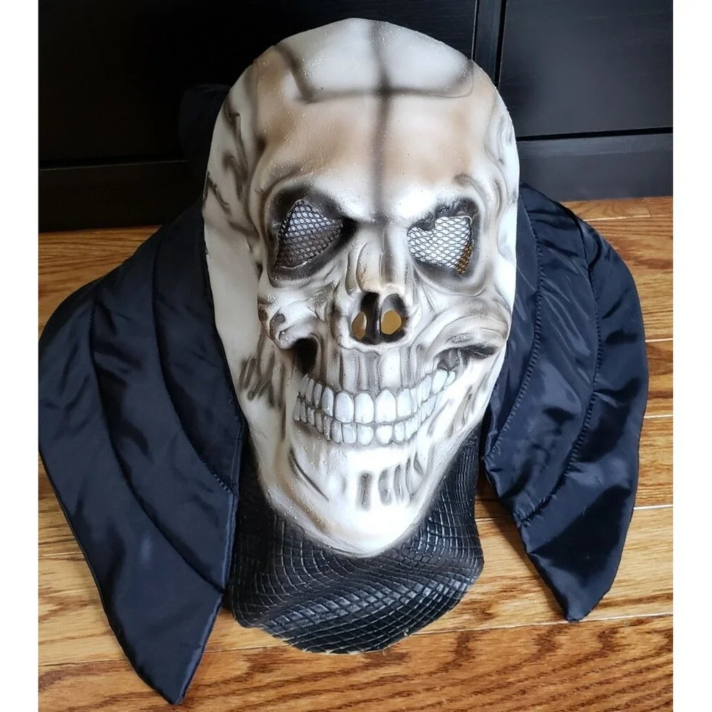 Creepy Scary Halloween Costume Mask Rubber Latex ‎ Skull Skeleton Mask Haunted